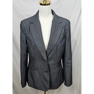 Chadwicks of Boston Pinstripe Blazer Gray 10T Tall 2 Button Professional Jacket